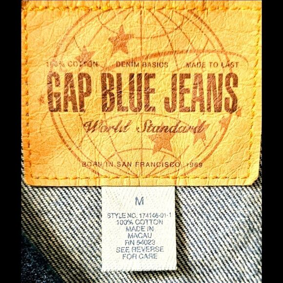 GAP DARK BLUE DENIM JEAN JACKET SIZE M NWOT - Picture 13 of 14